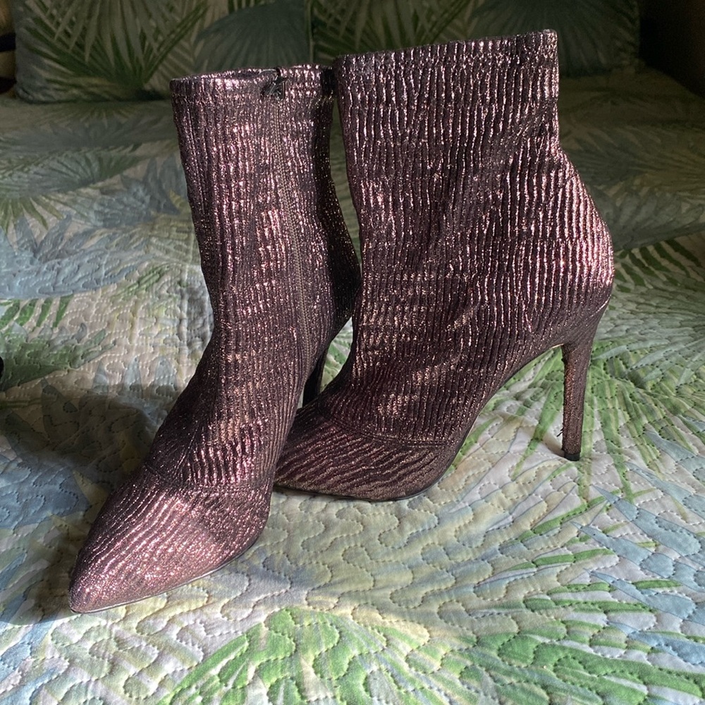 Jessica Simpson Shiny Stretch Ankle Boots Sz. 11M
